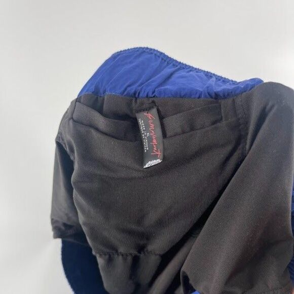 Free People Movement Athletic Running Shorts Blue/ Neon Green Lined Size XL - Picture 6 of 6